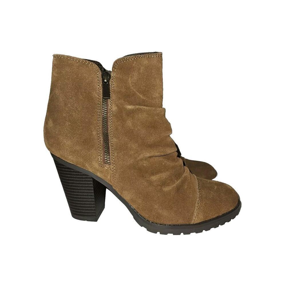 New! White Mountain Taft Suede Zip Up Ankle Boot Brown Size 9 - Picture 2 of 12
